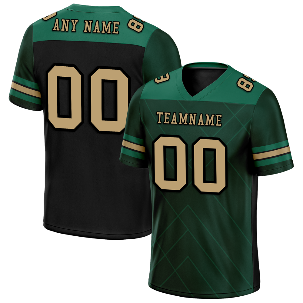 Custom Green Sleeve Stripes Orange Personalized Authentic Football Jersey FBJ02-bc0f0e8