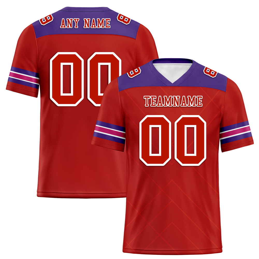 Custom Red Sleeve Stripes Red Personalized Authentic Football Jersey FBJ02-bc0f0e9