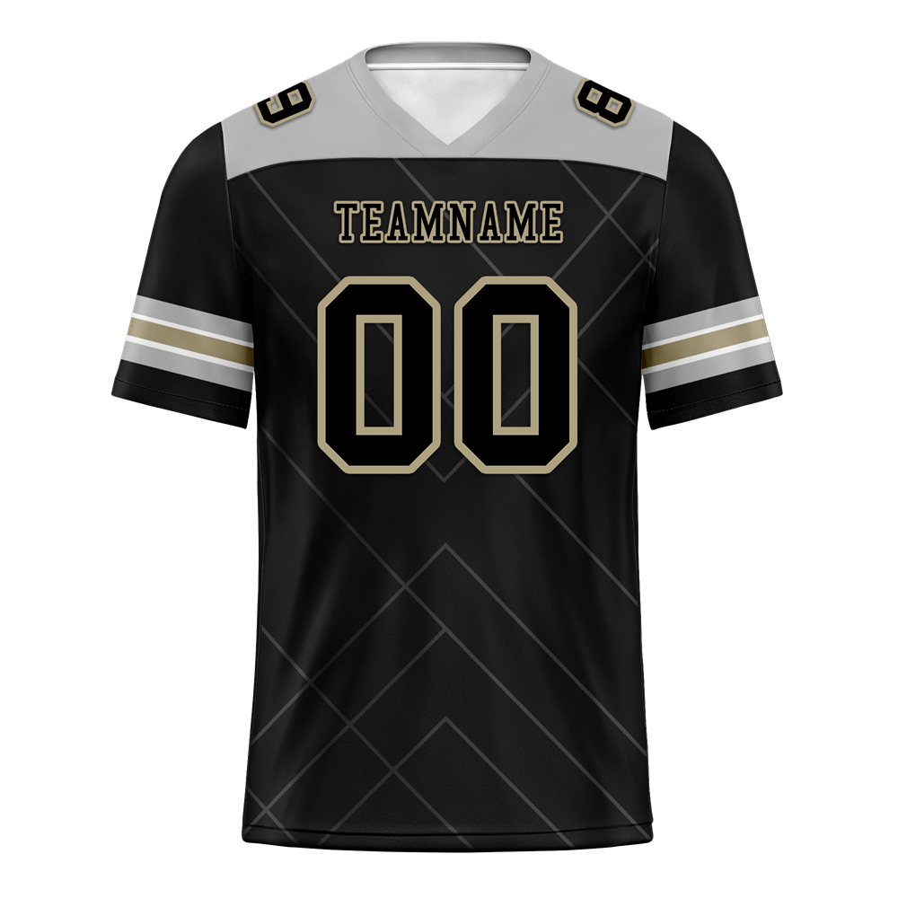 Custom Black Sleeve Stripes Black Personalized Authentic Football Jersey FBJ02-bc0f0f0