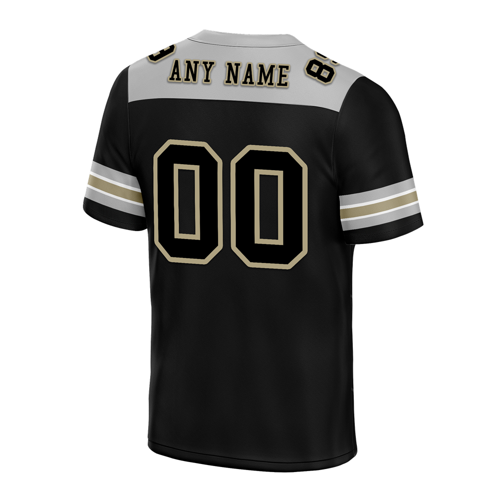 Custom Black Sleeve Stripes Black Personalized Authentic Football Jersey FBJ02-bc0f0f0