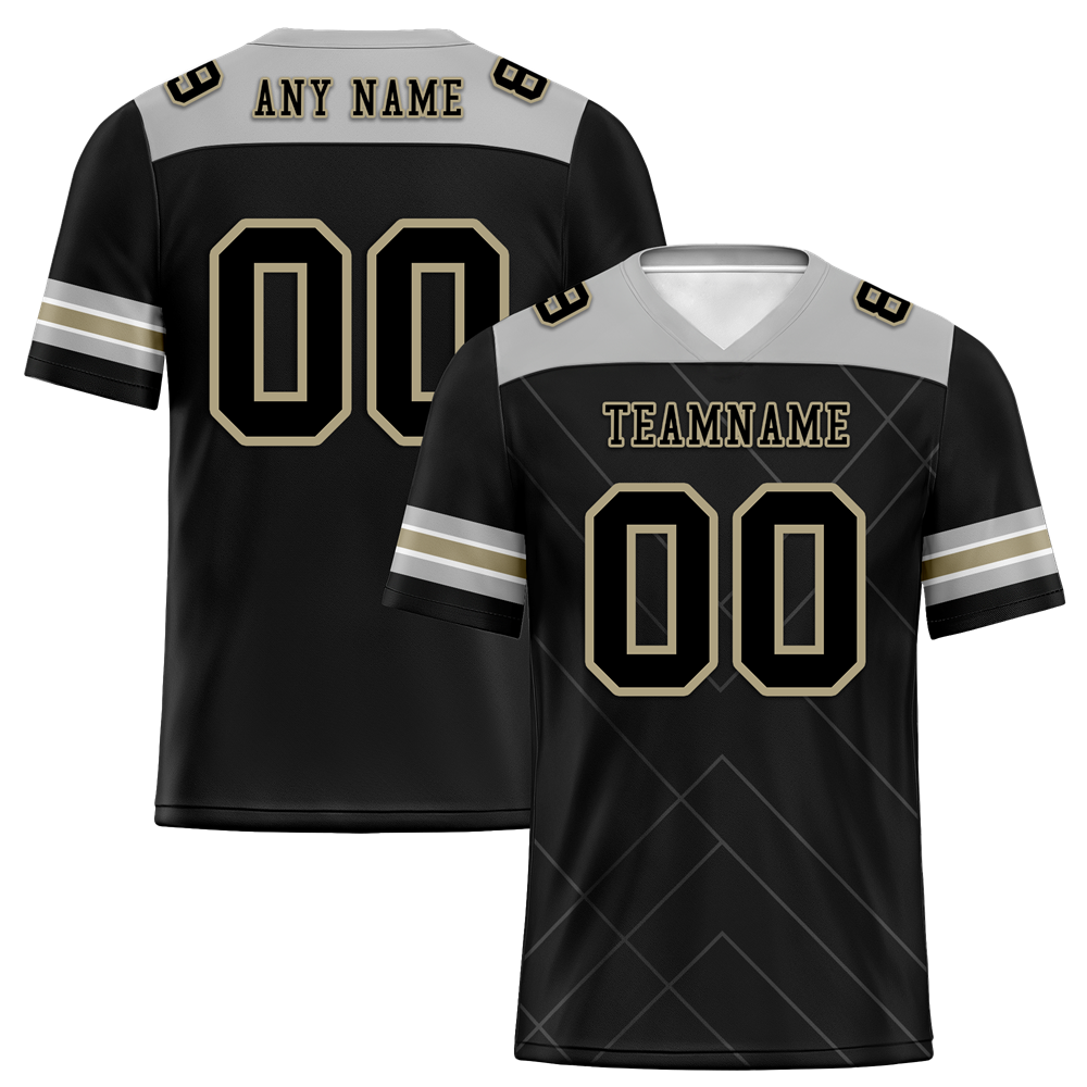 Custom Black Sleeve Stripes Black Personalized Authentic Football Jersey FBJ02-bc0f0f0