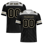 Custom Black Sleeve Stripes Black Personalized Authentic Football Jersey FBJ02-bc0f0f0