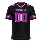 Custom Black Sleeve Stripes Purple Personalized Authentic Football Jersey FBJ02-bc0f0fa
