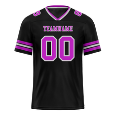 Custom Black Sleeve Stripes Purple Personalized Authentic Football Jersey FBJ02-bc0f0fa