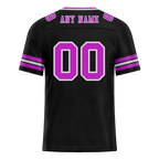 Custom Black Sleeve Stripes Purple Personalized Authentic Football Jersey FBJ02-bc0f0fa