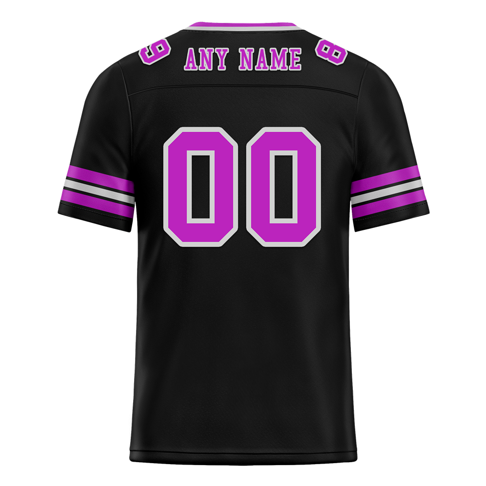 Custom Black Sleeve Stripes Purple Personalized Authentic Football Jersey FBJ02-bc0f0fa