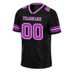 Custom Black Sleeve Stripes Purple Personalized Authentic Football Jersey FBJ02-bc0f0fa