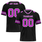 Custom Black Sleeve Stripes Purple Personalized Authentic Football Jersey FBJ02-bc0f0fa