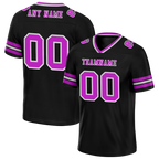 Custom Black Sleeve Stripes Purple Personalized Authentic Football Jersey FBJ02-bc0f0fa
