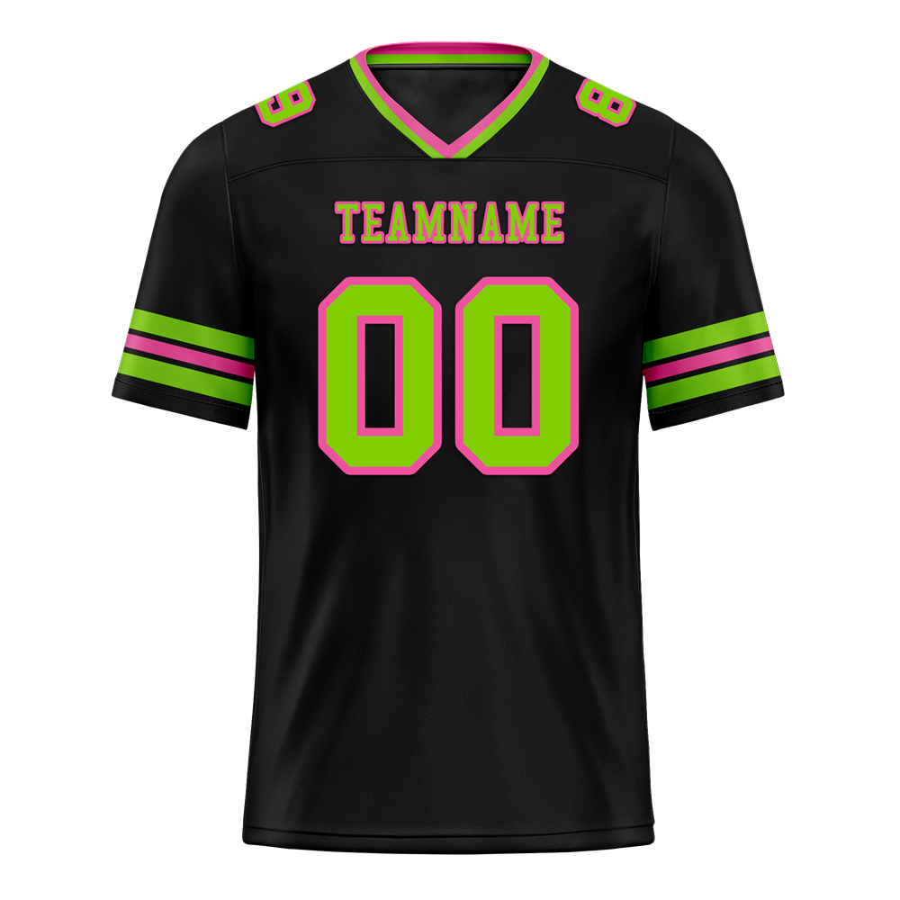 Custom Black Sleeve Stripes Green Personalized Authentic Football Jersey FBJ02-bc0f0fb