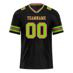 Custom Black Sleeve Stripes Green Personalized Authentic Football Jersey FBJ02-bc0f0fb