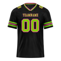 Custom Black Sleeve Stripes Green Personalized Authentic Football Jersey FBJ02-bc0f0fb