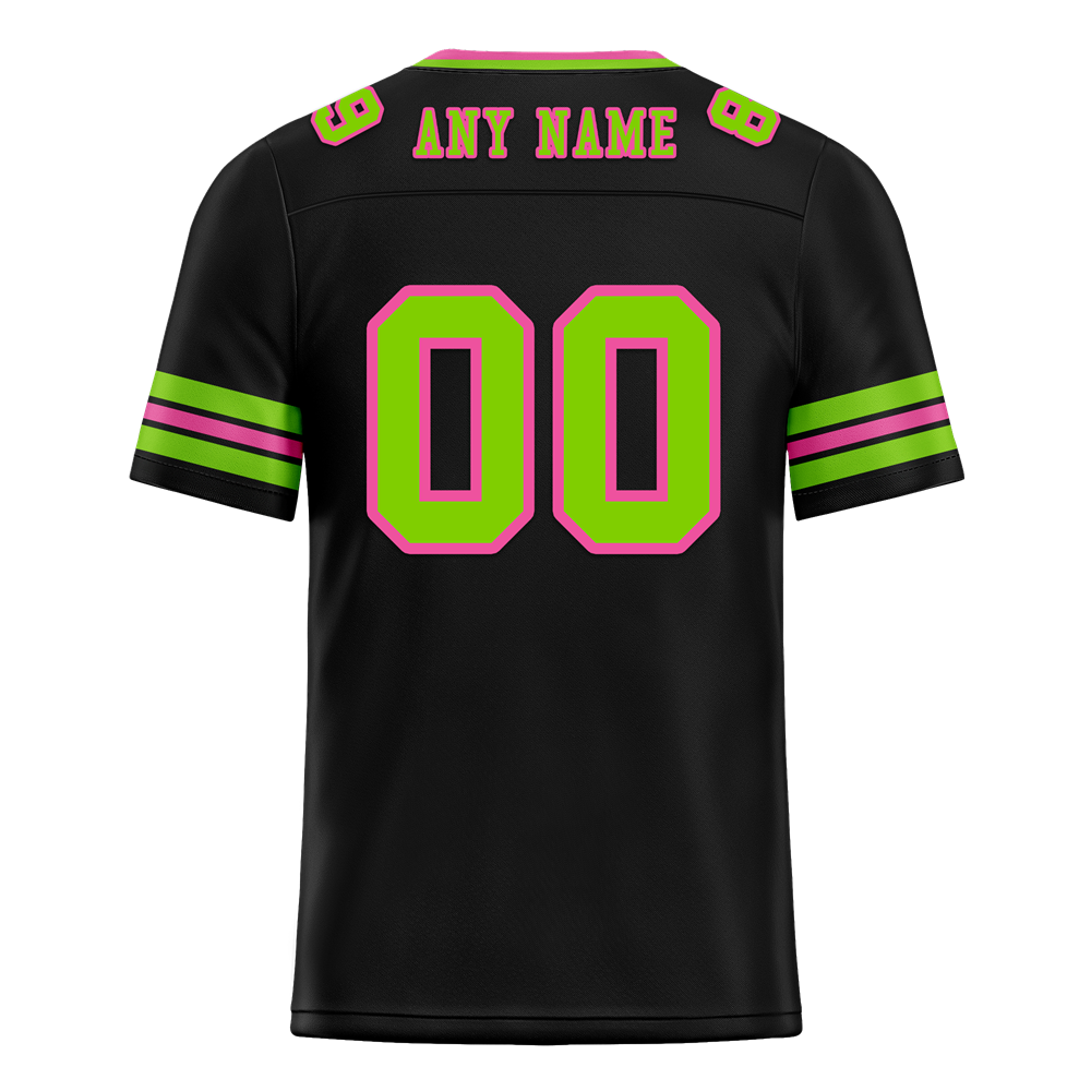 Custom Black Sleeve Stripes Green Personalized Authentic Football Jersey FBJ02-bc0f0fb