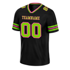 Custom Black Sleeve Stripes Green Personalized Authentic Football Jersey FBJ02-bc0f0fb