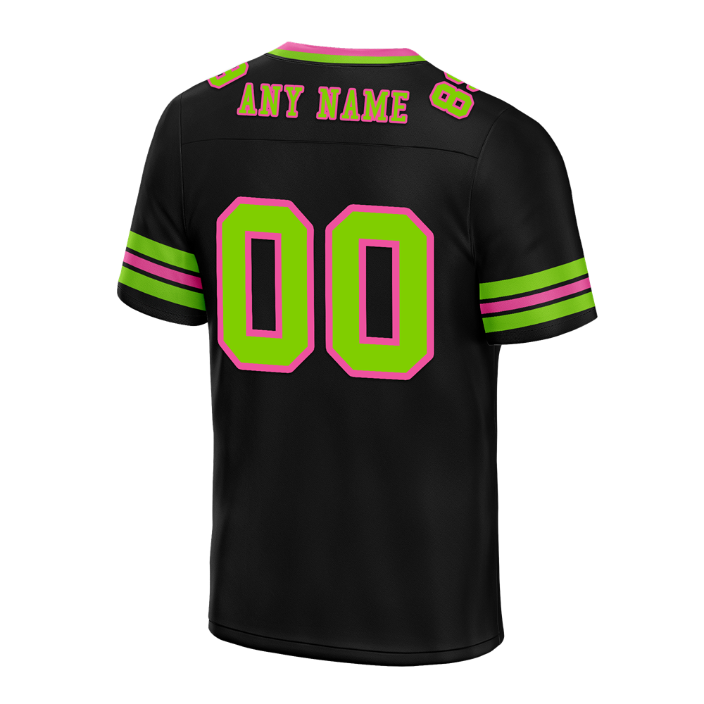 Custom Black Sleeve Stripes Green Personalized Authentic Football Jersey FBJ02-bc0f0fb