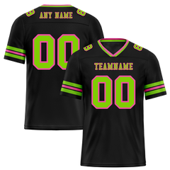 Custom Black Sleeve Stripes Green Personalized Authentic Football Jersey FBJ02-bc0f0fb