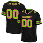 Custom Black Sleeve Stripes Green Personalized Authentic Football Jersey FBJ02-bc0f0fb