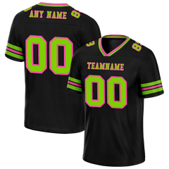 Custom Black Sleeve Stripes Green Personalized Authentic Football Jersey FBJ02-bc0f0fb