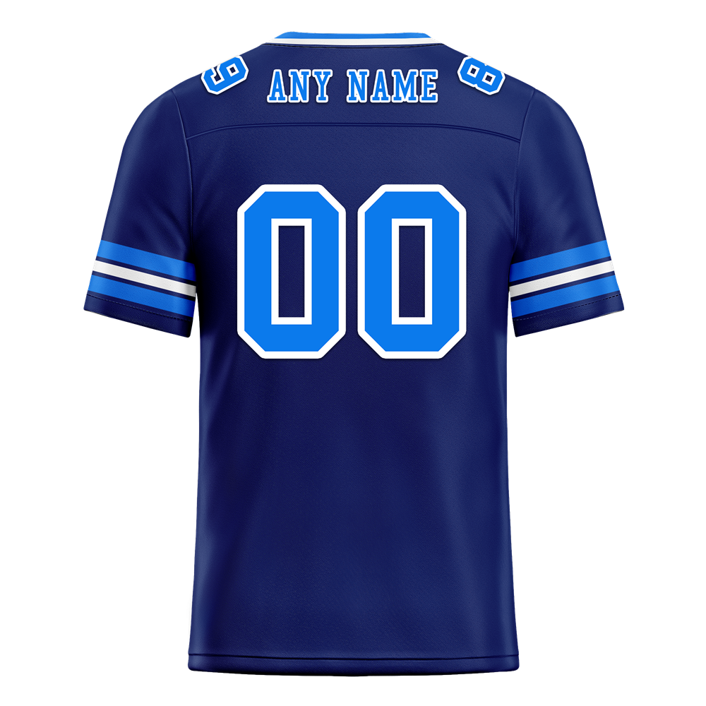 Custom Blue Sleeve Stripes Blue Personalized Authentic Football Jersey FBJ02-bc0f0fc