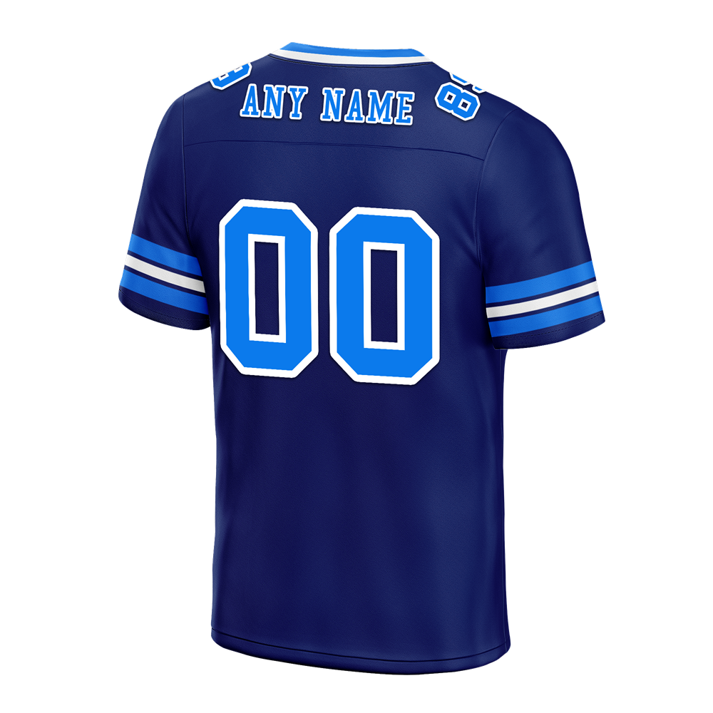 Custom Blue Sleeve Stripes Blue Personalized Authentic Football Jersey FBJ02-bc0f0fc