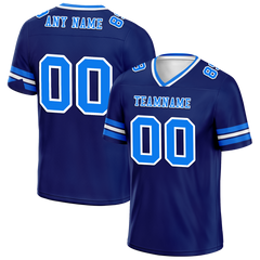 Custom Blue Sleeve Stripes Blue Personalized Authentic Football Jersey FBJ02-bc0f0fc