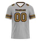 Custom Grey Sleeve Stripes Grey Personalized Authentic Football Jersey FBJ02-bc0f0fd