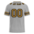 Custom Grey Sleeve Stripes Grey Personalized Authentic Football Jersey FBJ02-bc0f0fd