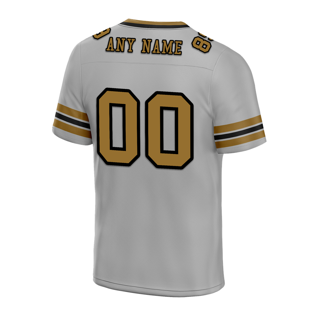 Custom Grey Sleeve Stripes Grey Personalized Authentic Football Jersey FBJ02-bc0f0fd