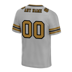 Custom Grey Sleeve Stripes Grey Personalized Authentic Football Jersey FBJ02-bc0f0fd