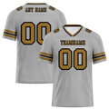 Custom Grey Sleeve Stripes Grey Personalized Authentic Football Jersey FBJ02-bc0f0fd