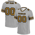 Custom Grey Sleeve Stripes Grey Personalized Authentic Football Jersey FBJ02-bc0f0fd