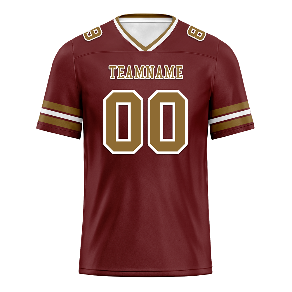 Custom Brown Sleeve Stripes Orange Personalized Authentic Football Jersey FBJ02-bc0f0fe