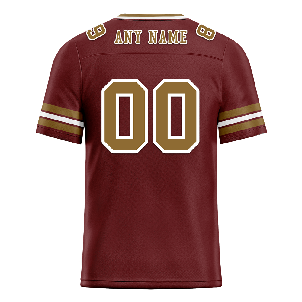 Custom Brown Sleeve Stripes Orange Personalized Authentic Football Jersey FBJ02-bc0f0fe
