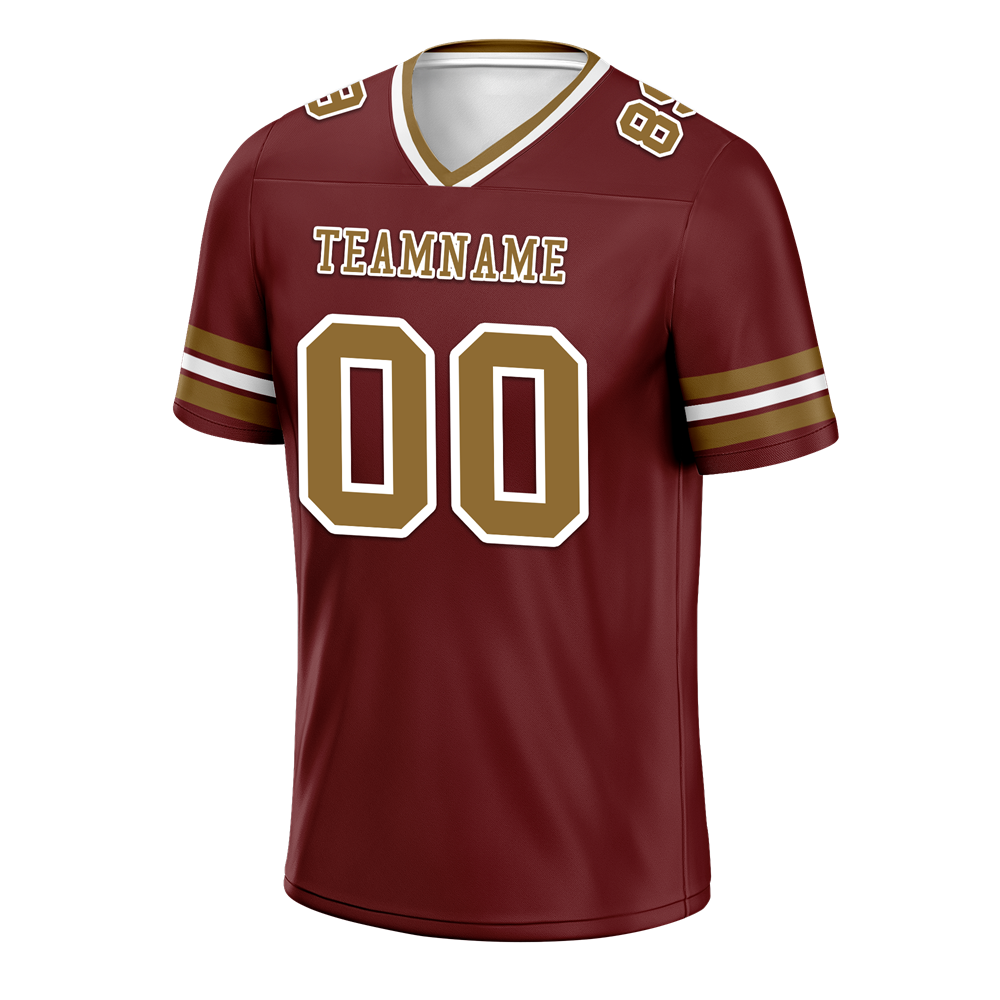 Custom Brown Sleeve Stripes Orange Personalized Authentic Football Jersey FBJ02-bc0f0fe