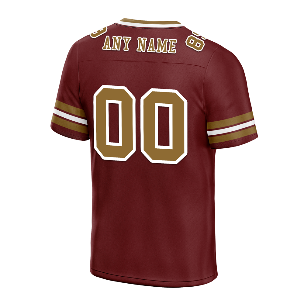 Custom Brown Sleeve Stripes Orange Personalized Authentic Football Jersey FBJ02-bc0f0fe
