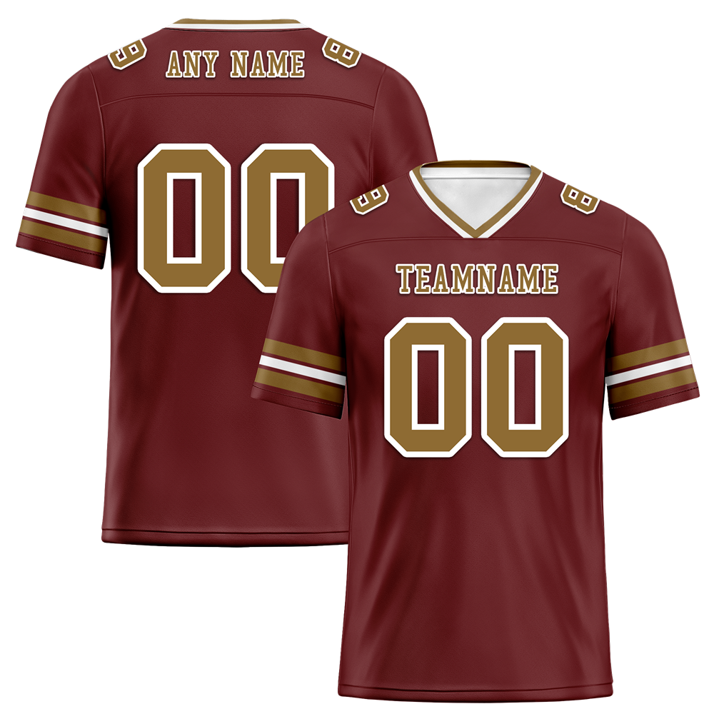 Custom Brown Sleeve Stripes Orange Personalized Authentic Football Jersey FBJ02-bc0f0fe