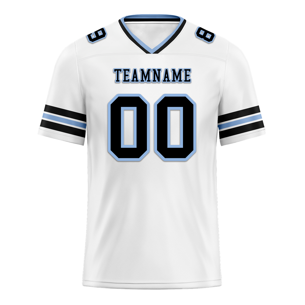 Custom White Sleeve Stripes Black Personalized Authentic Football Jersey FBJ02-bc0f0ff