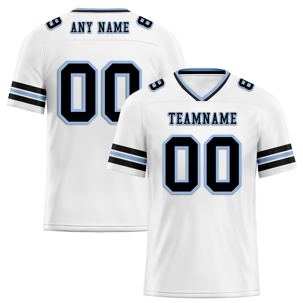 Custom White Sleeve Stripes Black Personalized Authentic Football Jersey FBJ02-bc0f0ff