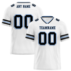 Custom White Sleeve Stripes Black Personalized Authentic Football Jersey FBJ02-bc0f0ff