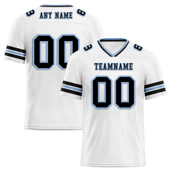 Custom White Sleeve Stripes Black Personalized Authentic Football Jersey FBJ02-bc0f0ff