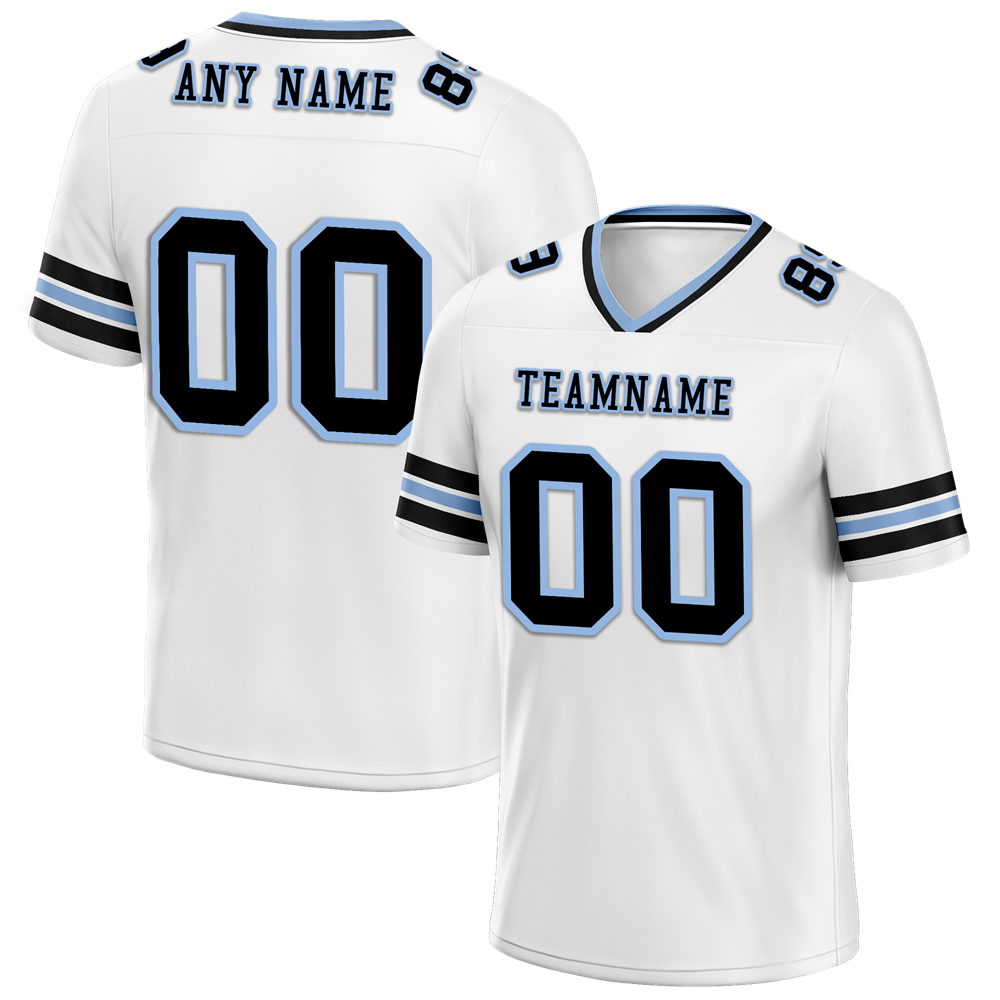 Custom White Sleeve Stripes Black Personalized Authentic Football Jersey FBJ02-bc0f0ff