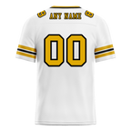 Custom White Sleeve Stripes Yellow Personalized Authentic Football Jersey FBJ02-bc0f0f7