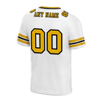 Custom White Sleeve Stripes Yellow Personalized Authentic Football Jersey FBJ02-bc0f0f7
