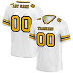 Custom White Sleeve Stripes Yellow Personalized Authentic Football Jersey FBJ02-bc0f0f7