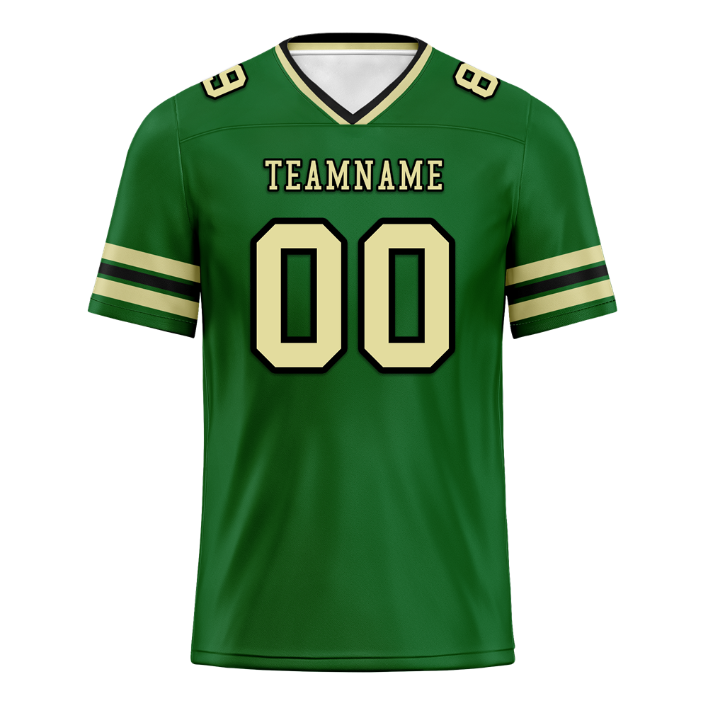 Custom Green Sleeve Stripes Yellow Personalized Authentic Football Jersey FBJ02-bc0f0f9