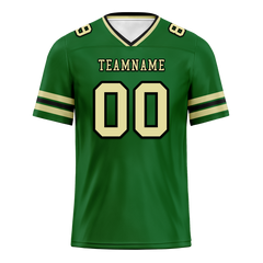 Custom Green Sleeve Stripes Yellow Personalized Authentic Football Jersey FBJ02-bc0f0f9