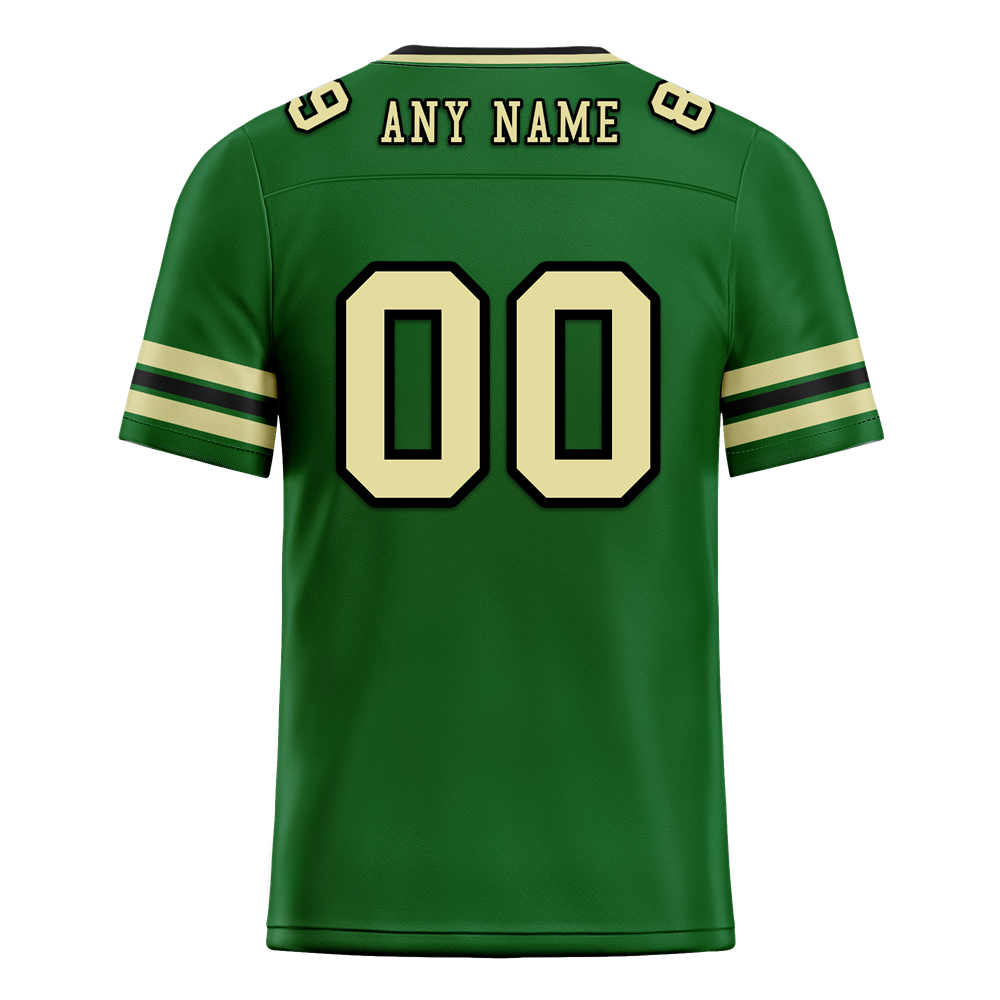 Custom Green Sleeve Stripes Yellow Personalized Authentic Football Jersey FBJ02-bc0f0f9