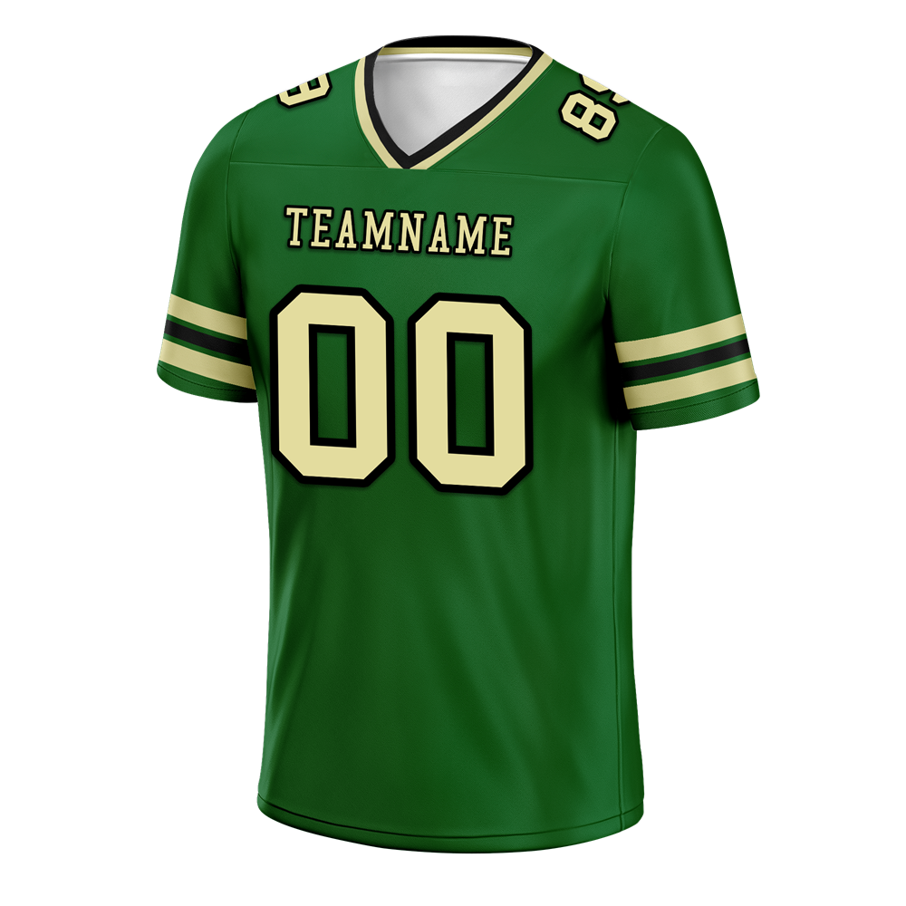 Custom Green Sleeve Stripes Yellow Personalized Authentic Football Jersey FBJ02-bc0f0f9