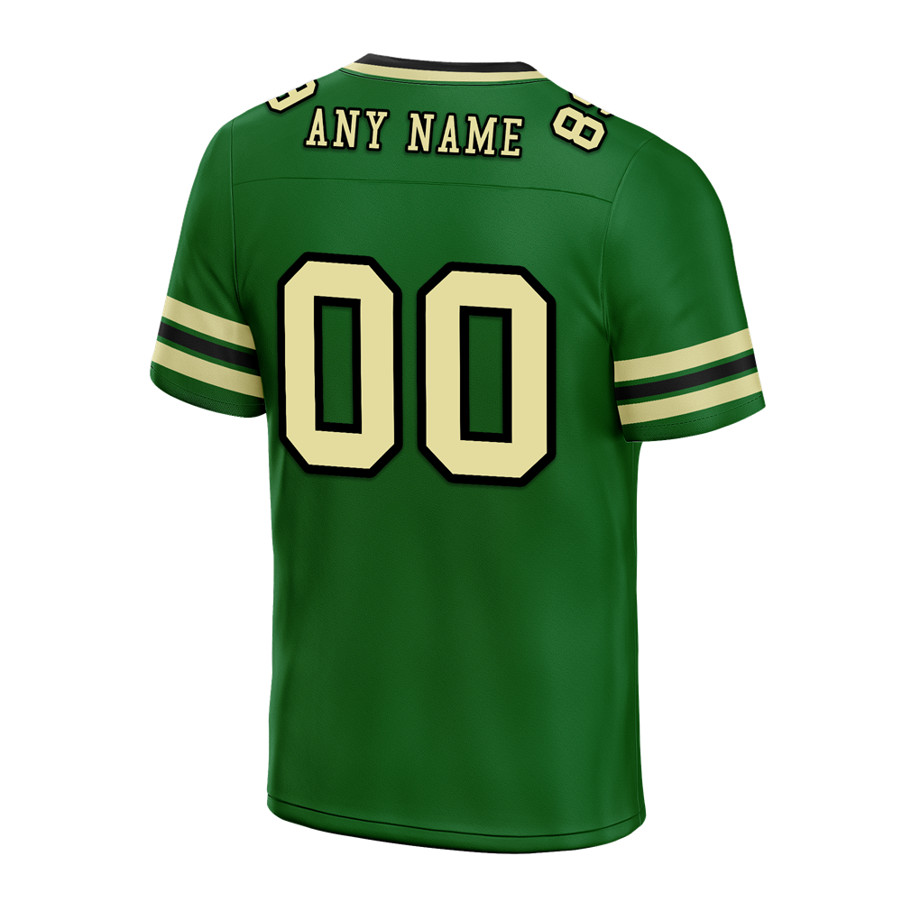 Custom Green Sleeve Stripes Yellow Personalized Authentic Football Jersey FBJ02-bc0f0f9