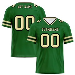 Custom Green Sleeve Stripes Yellow Personalized Authentic Football Jersey FBJ02-bc0f0f9